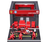 BBurago Diorama Pit-Stop Ferrari F1 SF-25 - Échelle 1:43 - Hamilton #44