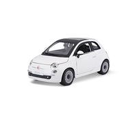 Bburago - Fiat 500 (2007) Blanc, Voiture Diecast à l'échelle 1:24, réplique détaillée avec Portes et Capot ouvrants, Licence Officielle Fiat, âge recommandé 3+ Ans