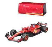 Bburago Formula 1 F1 Ferrari SF-24 (2024) avec casque LECLERC - Coque rigide de luxe - Échelle 1:18 - Réplique de voiture de course de collection incroyablement détaillée