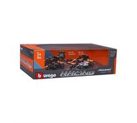 Bburago Formula 1 F1 McLaren Lot de 4 pièces - Échelle 1:43 - Réplique de Voiture de Course de Collection Incroyablement détaillée - Orange