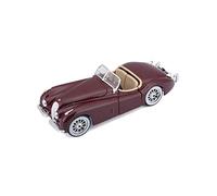 BBurago - 22018 - Voiture sans pile - Reproduction - Jaguar Xk 120 Roadster - échelle 1/24 Coloris Aleatoire, Aléatoire, Argenté Ou Bordeaux Métallisé