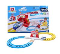 Bburago Junior - Shake-It Runner Infinity Track Police - Jouet Piste de Course avec Voiture de Police, Fonction Shake & Go, permis de Police Officiel, âge recommandé 24+ Mois