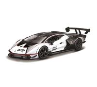 Bburago - Lamborghini Essenza SCV12 à l'échelle 1:24, Voiture en métal moulé sous Pression Blanc nacré et Noir, réplique détaillée avec Portes ouvrables, Licence Officielle Lamborghini, 3+