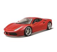 MODÈLE DE VOITURE STATIQUE BURAGO FERRARI 488 GTB COUPÉ 2015 ROUGE ÉCHELLE...