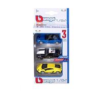 BBurago Voitures miniatures Feature Vehicle – 1:64 Pack de 3, Jouet à collectionner Dès 3 ans 59030