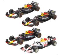 BBurago Maquette de voiture F1 78515 Red Bull Verstappen & Perez 1:43 Lot de 4 métal/plastique