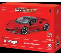 Burago - Model Kit Ferrari R&P SF90 Stradale - Modèle réaliste Auto à échelle 1:24, Licence Officielle Ferrari, âge recommandé 14 Ans