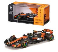 Bburago - McLaren F1 MCL39 2025#4 Norris, Voiture Miniature à l'échelle 1:43 avec vitrine d'exposition, réplique détaillée de la F1 McLaren, Socle Inclus, Licence Officielle, âge recommandé 14+ Ans