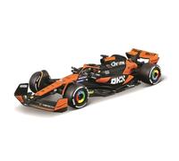 Bburago - McLaren MCL38 Miami GP F1 2024#Piastri avec Casque - Voiture Miniature métal 1/43 - Modèle Officiel Formule 1 Saison 2024 - Détails réalistes - Edition Collector McLaren Racing