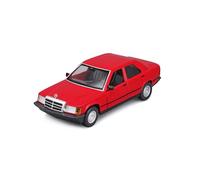 Bburago Mercedes 190E (1987) : Voiture Miniature à l'échelle 1:24, Portes Mobiles, Rouge (18-21103R)