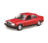 Bburago Mercedes 190E (1987) : Voiture Miniature à l'échelle 1:24, Portes Mobiles, Rouge (18-21103R)