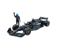 Bburago - Mercedes AMG Petronas W14 Lewis Hamilton #44 2023 - Maquette réaliste de Voiture à l'échelle 1:24 et Personnage de Lewis Hamilton, Licence Officielle Mercedes, âge recommandé 14+ Ans