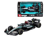 Burago- Mercedes-AMG F1 W15 E Performance (Hamilton) -1:43, Couleur Noir, Gris, 18-38208 (#44)