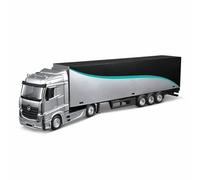 Bburago - Mercedes-AMG Semi Truck avec W15 (2024) #63 Russell, Set Diecast 1:43, Camion Détaillé avec F1, Licence, Âge Recommandé 3+ Ans