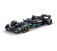 Bburago - Mercedes AMG W14 F1 2023#Russell kit à Monter avec Casque et Support - Voiture Miniature métal 1/24 - Modèle Officiel Formule 1 Saison 2023 - Détails réalistes - Edition Collector Mercedes