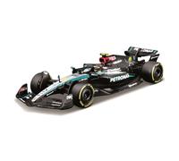 Bburago - Mercedes AMG W15E F1 2024#Hamilton avec Casque - Voiture Miniature métal 1/43 - Modèle Officiel Formule 1 Saison 2024 - Détails réalistes - Edition Collector Mercedes