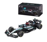 Bburago - Mercedes AMG W15E F1 2024#Russell avec Casque - Voiture Miniature métal 1/43 - Modèle Officiel Formule 1 Saison 2024 - Détails réalistes - Edition Collector Mercedes