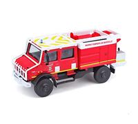 BBURAGO | Mercedes Benz UNIMOG | Marin Pompier de Marseille | Reproduction de Voiture Miniature à échelle 1/55 | Rouge | Jouet pour Enfant à Collectionner | 32017