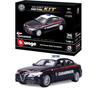 BBurago - Voiture miniature 1:24 - Alfa Romeo Giulia Carabinieri 2016 - Bleu/Blanc - BU25128-KIT
