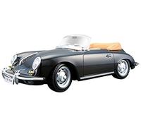 BBURAGO | PORSCHE 356B CABRIOLET 1961 édition collection | Reproduction de voiture miniature à échelle 1/24 | Noire | Jouet pour enfant à collectionner | 22078
