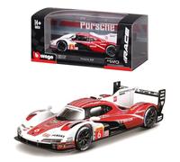 Bburago - Porsche Penske 963#6 - Voiture de Course avec Support 1/43 - Modèle Officiel Race Collection Crystal - Boîte Cristal avec Support à vis - Détails réalistes - Edition Collector Porsche