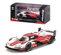 Bburago - Porsche Penske 963#6 - Voiture de Course avec Support 1/43 - Modèle Officiel Race Collection Crystal - Boîte Cristal avec Support à vis - Détails réalistes - Edition Collector Porsche