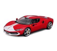 Bburago - Race and Play - Ferrari 296 GTB Assetto Fiorano - Voiture Miniature à l'échelle 1:18 - avec Portes, Capot et Coffre Ouvrants - Jouet pour Enfant - à Collectionner à partir de 3 Ans