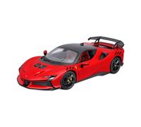 Bburago Race & Play 1:18 Ferrari SF90 XX Stradale, Rosso Corsa avec toit noir modèle en métal coulé sous pression