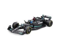 Bburago - Racing - 2023 Mercedes-AMG F1 W14 E-Performance - Echelle 1:24 - avec Casque - #63 Russell - Une réplique précise pour Les Fans de Course, capturant l'esprit de la compétition