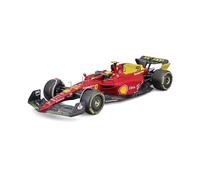 Bburago - Scuderia Ferrari - F1-75 Italian GP Monza 75e Anniversaire - avec Casque - #55 Sainz - Voiture de Course Miniature à l'échelle 1:24 - Jouet pour Enfant - A partir de 14 Ans