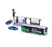 Bburago - Street Fire - Bus Set - Kit avec 1 Bus et Son Abribus + 2 Véhicules aléatoires - Miniatures à l'échelle 1:64 - Jouet pour Enfant - à Collectionner pour s'amuser dès 3 Ans