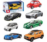 BBurago Street Fire - Lot de 12 modèles de voitures à l'échelle 1/43, voitures en métal moulé sous pression, modèles assortis à collectionner, cadeau pour enfants et collectionneurs