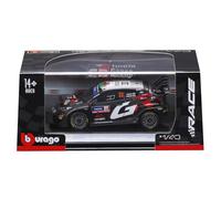 Bburago - Toyota GR Yaris Rally 1 Hybrid WRC - Voiture De Course avec Support À L’Échelle 1/43 - Modèle Réduit Officiel Race Collection Crystal - Détails Réalistes - Edition Collector