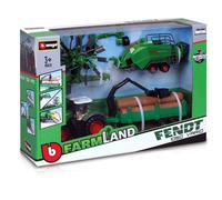 Bburago Tracteur Fendt 1050 Vario Avec 3 Remorques Différentes 10cm 18-31668