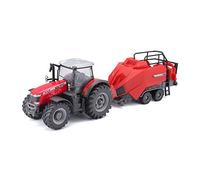 Bburago Tracteur Massey Fergusson 8740S avec Levier de cric 10 cm