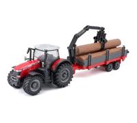 BBURAGO Tracteur Massey Fergusson + remorque à friction 1/43 COLLECTION FERME