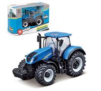 Bburago Tracteur New Holland 1/43 Collection Ferme - Modèle métal Vert - Échelle 1:43 - Jouet Friction pour Enfants dès 3 Ans - Idéal Cadeau Anniversaire et Noël