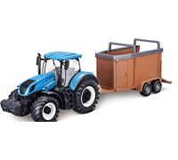 Bburago - Tracteurs motorisés avec remorque - Modèle de Tracteur réaliste 10 CM (Choix aléatoire Parmi Les modèles Disponibles), Collection Farmland, Licence Officielle, Âge recommandé 3+ Ans