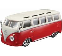 Bburago VW T1 Bus Samba, Rouge/Blanc, modèle 1:32, Voiture de Collection, fidèle à l'original, avec Volant Mobile, Portes et Capot, à partir de 5 Ans (18-43048)