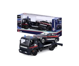 Bburago - Wagon à Outils des carabiniers avec Voiture, échelle 1:43, modèle moulé sous Licence Officielle, détails réalistes, 3 Ans et Plus
