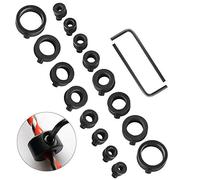 BButées de Profondeur Pour Foret, 16 Pcs Butée de Profondeur de Foret de 3/4/5/6/8/10/12mm, Colliers d'Arrêt de Profondeur Reglable et 2 Clé Hexagonale, Colliers Anneau Positionneu Poret à Bois