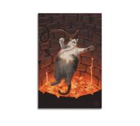 BBVCCL Poster de chat tordu 1 - Impression sur toile - Décoration murale moderne pour chambre à coucher - 30 x 45 cm