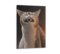 BBVCCL Poster décoratif sur toile représentant un chat tordu, affiche et image d'art moderne pour chambre à coucher (50 x 75 cm)