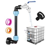 BBWELL Adaptateur IBC Avec Col de Cygne en Laiton,Adaptateur Cuve 1000l ibc,Robinet Cuve de 3/4'',Équipé de 2 bandes adhésives et d'un tube d'extension,adapté aux réservoirs de stockage d'eau de pluie