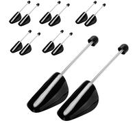 BBWELL Lot de 6 Paires Embauchoirs en Plastique,Forme Chaussure,Embauchoirs Chaussures Avec Ressort Spirale,D'embauchoirs en Plastique à Longueur Réglable Taille Homme, 38 À 47, Noir