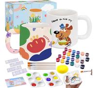 BBWELL Peindre-un-Mug Kit de Loisirs Créatifs Tasse Porcelaine à Décorer Simple ou Double, Peinture sur Céramique,Kit de DIY Tasse de Peinture, Mug à Peindre pour Adultes et Enfants Mugx2