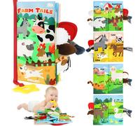 BBWOO Livres d'éveil,Jouet Bebe 0 3 6 Mois,Jouet Educatif Enfant,Livre Bebe 0 3 6 Mois,Livre Tissu Bébé Eveil,Jeux Bebe 0-3 Mois,Anneau Dentition Bebe,Cadeau bébé Naissance (Animal de Ferme)