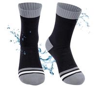 BBXWANG Chaussettes imperméables unisexes, respirantes, mi-mollet imperméables, chaussettes de course à pied, chaussettes extensibles pour homme, pour la randonnée, le cyclisme, Gris foncé et noir., S