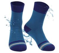 BBXWANG Chaussettes imperméables unisexes, respirantes, mi-mollet imperméables, chaussettes de course à pied, chaussettes extensibles pour homme, pour la randonnée, le cyclisme, Bleu foncé., S