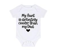 BBY6 Body pour bébé avec inscription « My Aunt is Definitely Cooler Than My Dad », blanc, 3-6 Months